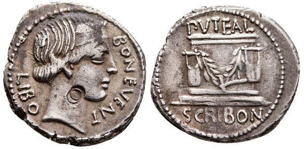 L. Scribonius Libo, Rome, 62 BC. AR Denarius (21 mm, 3.89 g).