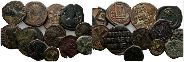 Lot of 12 Byzantine Æ coins, to be catalog. Lot sold as is, no return