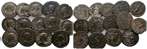 Lot of 14 Roman Imperial Antoninianii, to be catalogued. Lot sold as is, no return