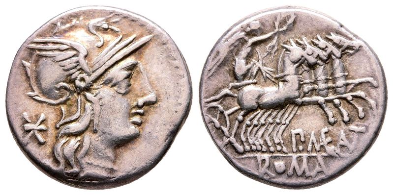 P. Maenius Antiaticus M.f., Rome, 132 Bc. Ar Denarius (19 MM, 3.96 G).