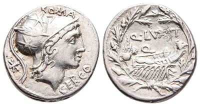 Q. Lutatius Cerco, Rome, 109-108 Bc. Ar Denarius (19 MM, 3.91 G).