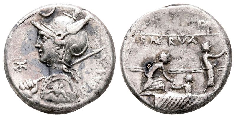 P. Nerva, Rome, 113-112 Bc. Ar Denarius (17 MM, 3.91 G).