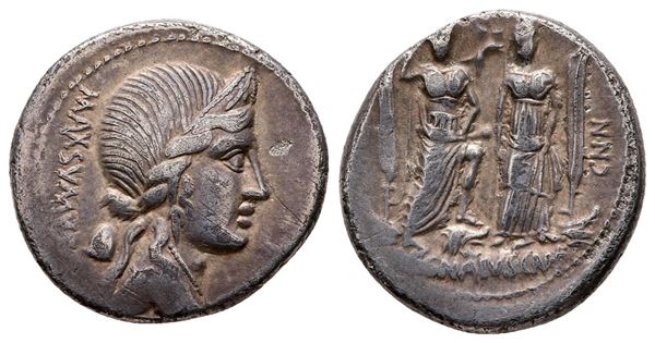 Cn. Egnatius Cn.f. Cn.n. Maxsumus, Rome, 76 BC. AR Denarius (18 mm, 3.75 g).