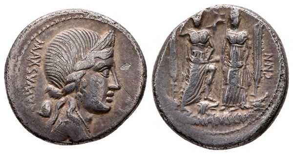 Cn. Egnatius Cn.f. Cn.n. Maxsumus, Rome, 76 BC. AR Denarius (18 mm, 3.75 g).  - Auction Greek, Roman and Byzantine Coins	 - Bertolami Fine Art - Prague