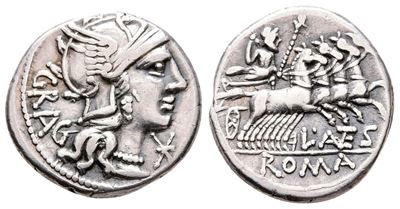 L. Antestius Gragulus, Rome, 136 Bc. Ar Denarius (19 MM, 3.81 G).
