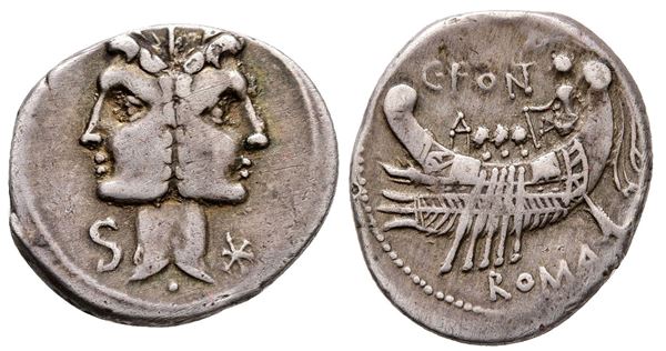 C. Fonteius, Rome, 114-113 BC. AR Denarius (21 mm, 3.98 g).