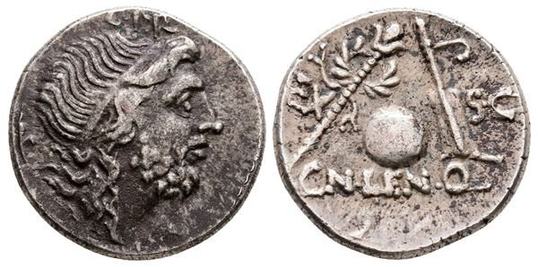Cn. Lentulus, Spanish(?) mint, 76-75 BC. AR Denarius (20 mm, 4.31 g).