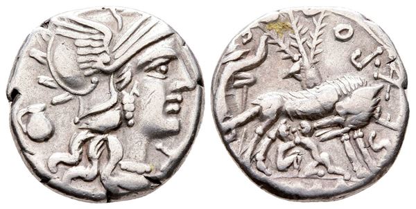 Sex. Pompeius Fostlus, Rome, 137 BC. AR Denarius (19 mm, 3.89 g).  - Auction Greek, Roman and Byzantine Coins	 - Bertolami Fine Art - Prague