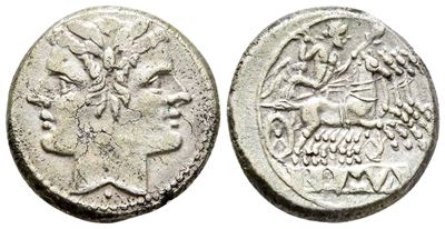 Anonymous, Rome, C. 225-212 Bc. Ar Quadrigatus (20 MM, 6.45 G).