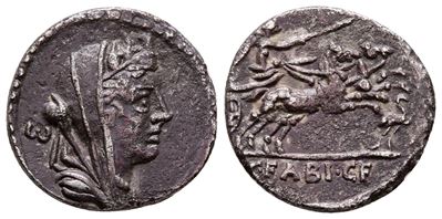 C. Fabius C.f. Hadrianus, Rome, 102 Bc. Ar Denarius (19 MM, 2.70 G).