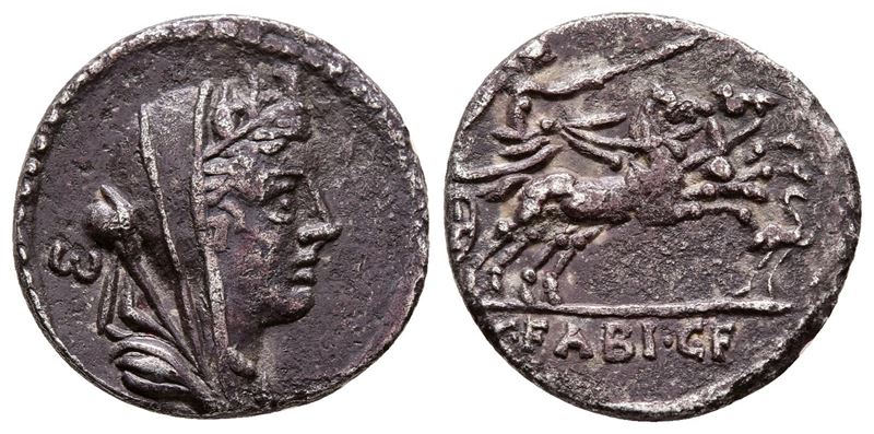 C. Fabius C.f. Hadrianus, Rome, 102 Bc. Ar Denarius (19 MM, 2.70 G).