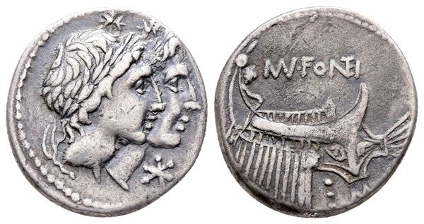 Mn. Fonteius, Rome, 108-107 BC. AR Denarius (20 mm, 3.78 g).