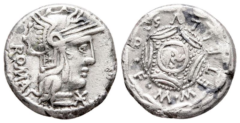 M. Caecilius Q.f. Q.n. Metellus, Rome, 127 Bc. Ar Denarius (17 MM, 3.77 G).