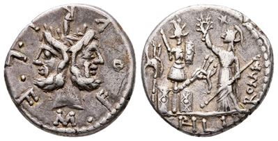 M. Furius L.f. Philus, Rome, 120 Bc. Ar Denarius (19 MM, 3.91 G).