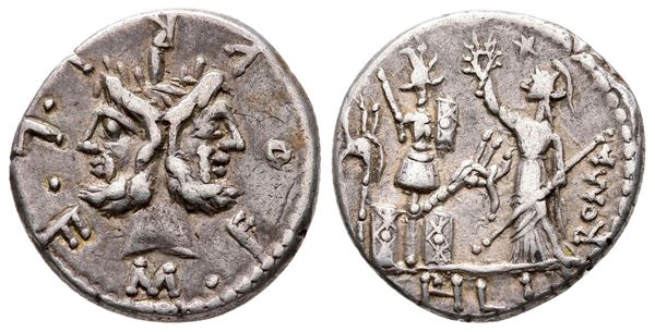 M. Furius L.f. Philus, Rome, 120 BC. AR Denarius (19 mm, 3.91 g).