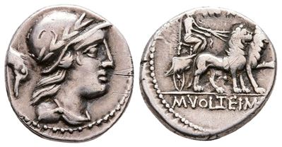 M. Volteius M.f., Rome, 75 Bc. Ar Denarius (17 MM, 3.88 G).