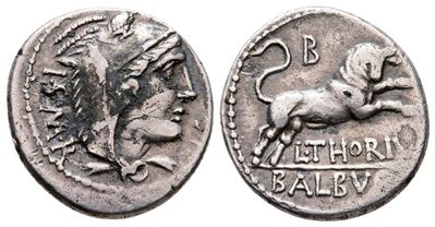 L. Thorius Balbus, Rome, C. 105 Bc. Ar Denarius (19 MM, 2.96 G).