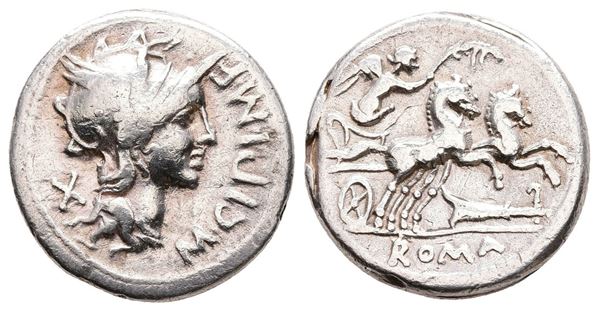 M. Cipius M.f., Rome, 115-114 BC. AR Denarius (17 mm, 3.76 g).