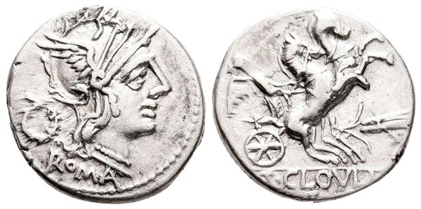 T. Cloelius, Rome, 128 BC. AR Denarius (19 mm, 3.89 g).