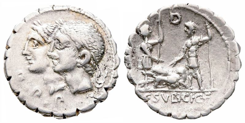 C. Sulpicius C.f. Galba, Rome, 106 Bc. Ar Serrate Denarius (20 MM, 3.73 G).