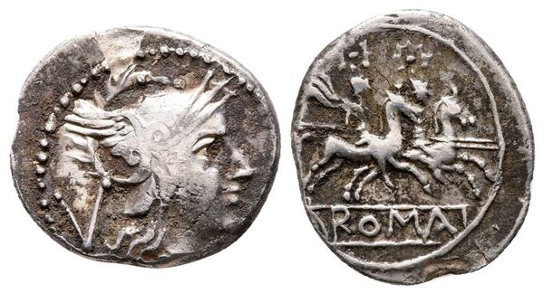 Anonymous, Rome, 211-208 BC. AR Quinarius (16 mm, 1.94 g).  - Auction Greek, Roman and Byzantine Coins	 - Bertolami Fine Art - Prague