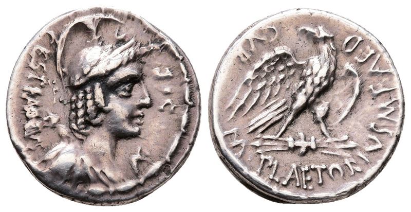 M. Plaetorius M.f. Cestianus, Rome, 57 Bc. Ar Denarius (19 MM, 3.75 G).