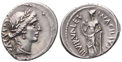 Mn. Acilius Glabrio, Denarius, 49 Bc; Ar (3,90 G; 19,9 MM; 2 H)