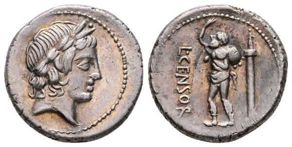 L. Censorinus, Rome, 82 BC. AR Denarius (18 mm, 3.59 g).