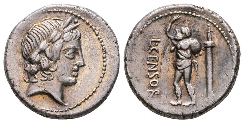 L. Censorinus, Rome, 82 Bc. Ar Denarius (18 MM, 3.59 G).
