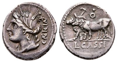 L. Cassius Caecianus, Rome, 102 Bc. Ar Denarius (19 MM, 3.86 G).