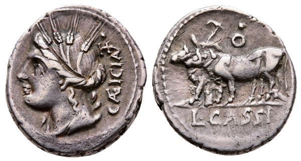 L. Cassius Caecianus, Rome, 102 BC. AR Denarius (19 mm, 3.86 g).