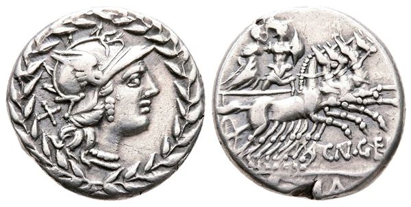 Cn. Gellius, Rome, 138 BC. AR Denarius (17 mm, 3.69 g).