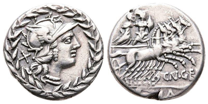 Cn. Gellius, Rome, 138 Bc. Ar Denarius (17 MM, 3.69 G).