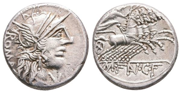 M. Fannius C.f. Rome, 123 BC, AR Denarius (18 mm, 3.83 g).