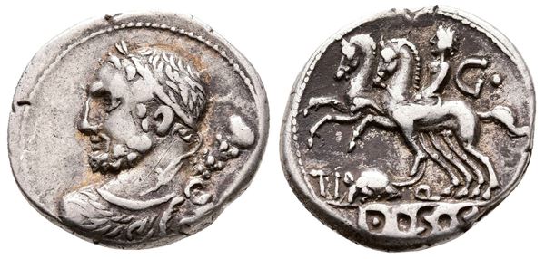 Ti. Quinctius, Rome, 112-111 BC. AR Denarius (20 mm, 3.90 g).
