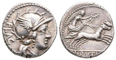 L. Rutilius Flaccus, Rome, 77 Bc. Ar Denarius (18 MM, 3.72 G).