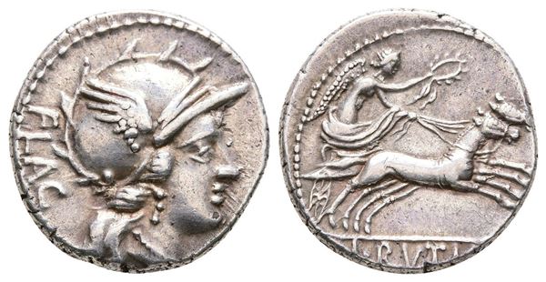 L. Rutilius Flaccus, Rome, 77 BC. AR Denarius (18 mm, 3.72 g).