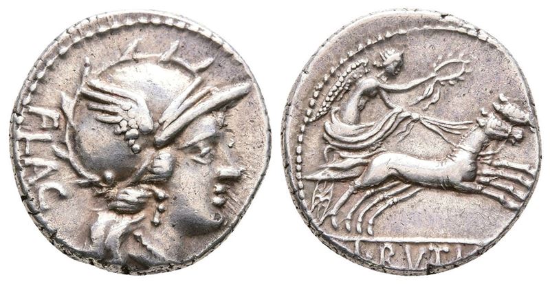 L. Rutilius Flaccus, Rome, 77 Bc. Ar Denarius (18 MM, 3.72 G).