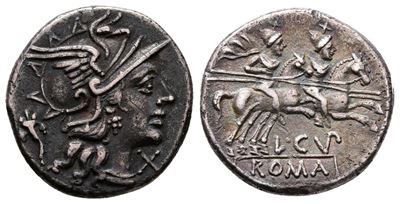 L. Cupiennius, Rome, 147 Bc. Ar Denarius (18 MM, 3.81 G).