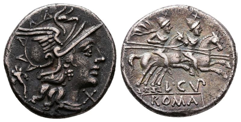 L. Cupiennius, Rome, 147 Bc. Ar Denarius (18 MM, 3.81 G).