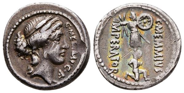 C. Memmius C.f., Rome, 56 BC. AR Denarius (19 mm, 3.82 g).