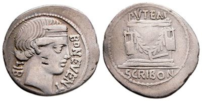 L. Scribonius Libo, Rome, 62 Bc. Ar Denarius (21 MM, 3.63 G).