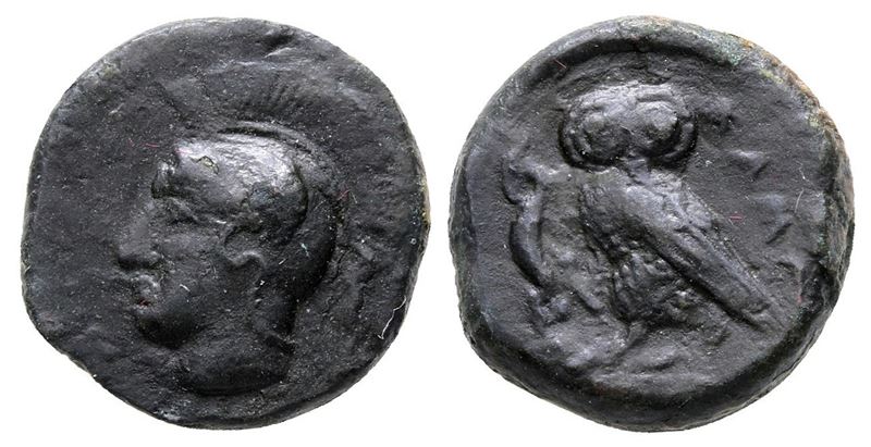 Sicily, Kamarina, C. 410-405 Bc. Æ Tetras (16 MM, 3.23 G).