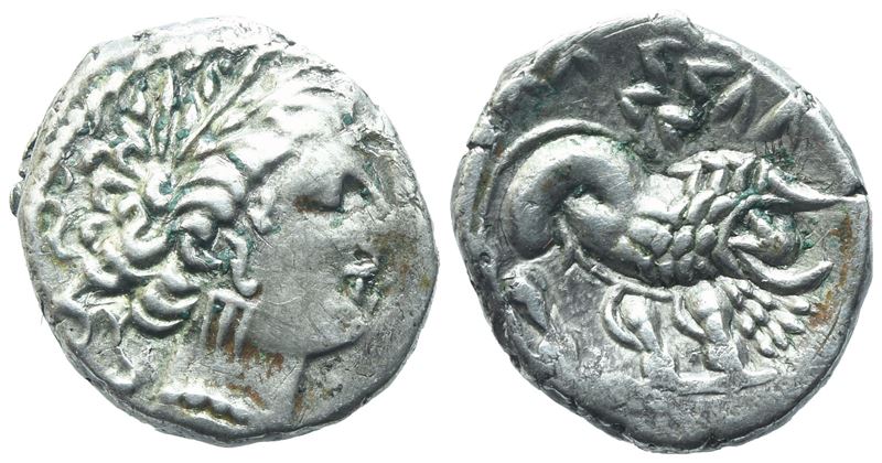Celtic Gaul, Insubres, Imitation of Massalia. Drachm, c. 200-150; AR (2,82 g; 15,3 mm)