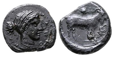 Sicily, Nakona, C. 420-400 Bc. Æ Onkia (11 MM, 1.78 G).