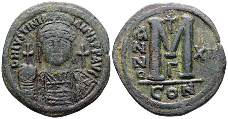 Justinian i (527-565). Æ 40 Nummi (41 MM, 22.46 G).
