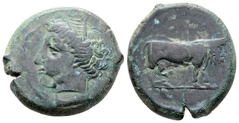 Sicily, Katane, C. 405-402 Bc. Æ Litra (23 MM, 11.04 G).