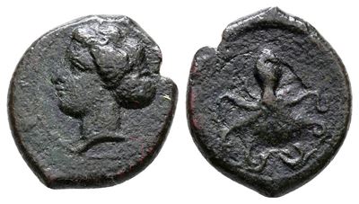 Sicily, Syracuse, C. 400 Bc. Æ Tetras (16 MM, 2.37 G).