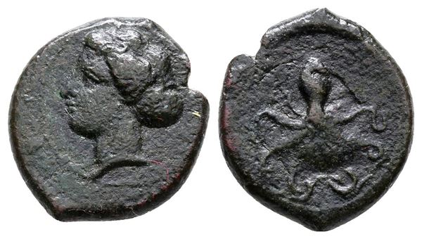Sicily, Syracuse, c. 400 BC. Æ Tetras (16 mm, 2.37 g).