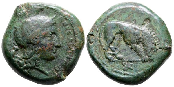 Sicily, Morgantina, c. 339/8-317 BC. Replica of Æ Litra (25.5 mm, 18.34 g).